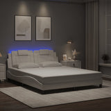 Vidaxl bedframe viana met led zonder matras wit 160x200 cm