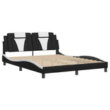 Vidaxl bedframe viana met led zonder matras zwart en wit 160x200 cm
