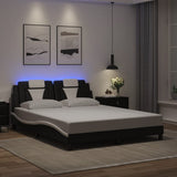 Vidaxl bedframe viana met led zonder matras zwart en wit 160x200 cm