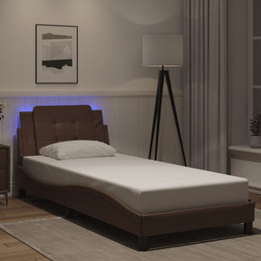 Vidaxl bedframe met led zonder matras zadar bruin 80x200 cm
