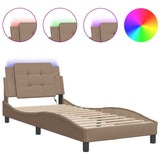Vidaxl bedframe met led zonder matras zadar cappuccino 80x200 cm