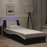 Vidaxl bedframe met led zonder matras zadar zwart en wit 90x190 cm