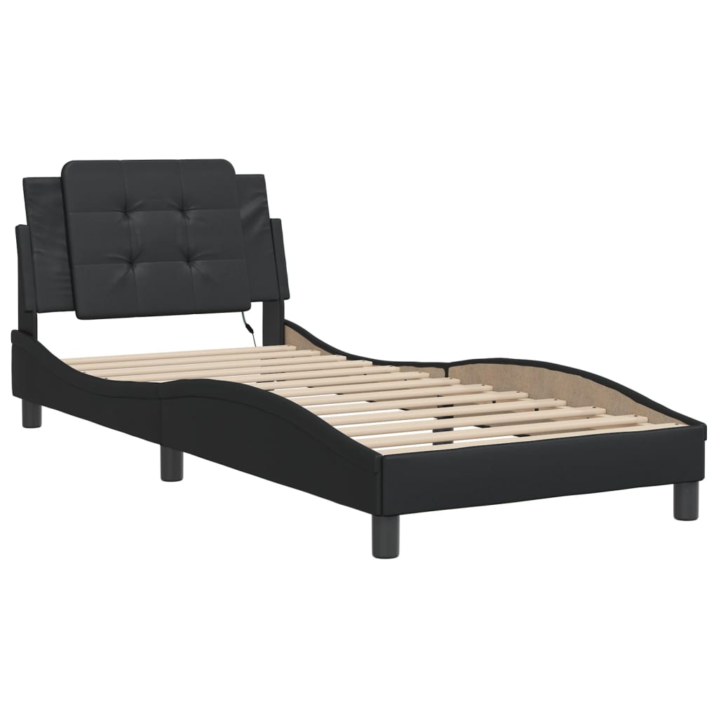 Vidaxl bedframe met led zonder matras zadar zwart 90x200 cm