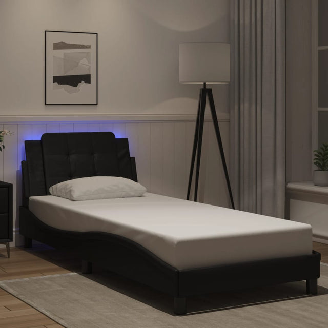 Vidaxl bedframe met led zonder matras zadar zwart 90x200 cm