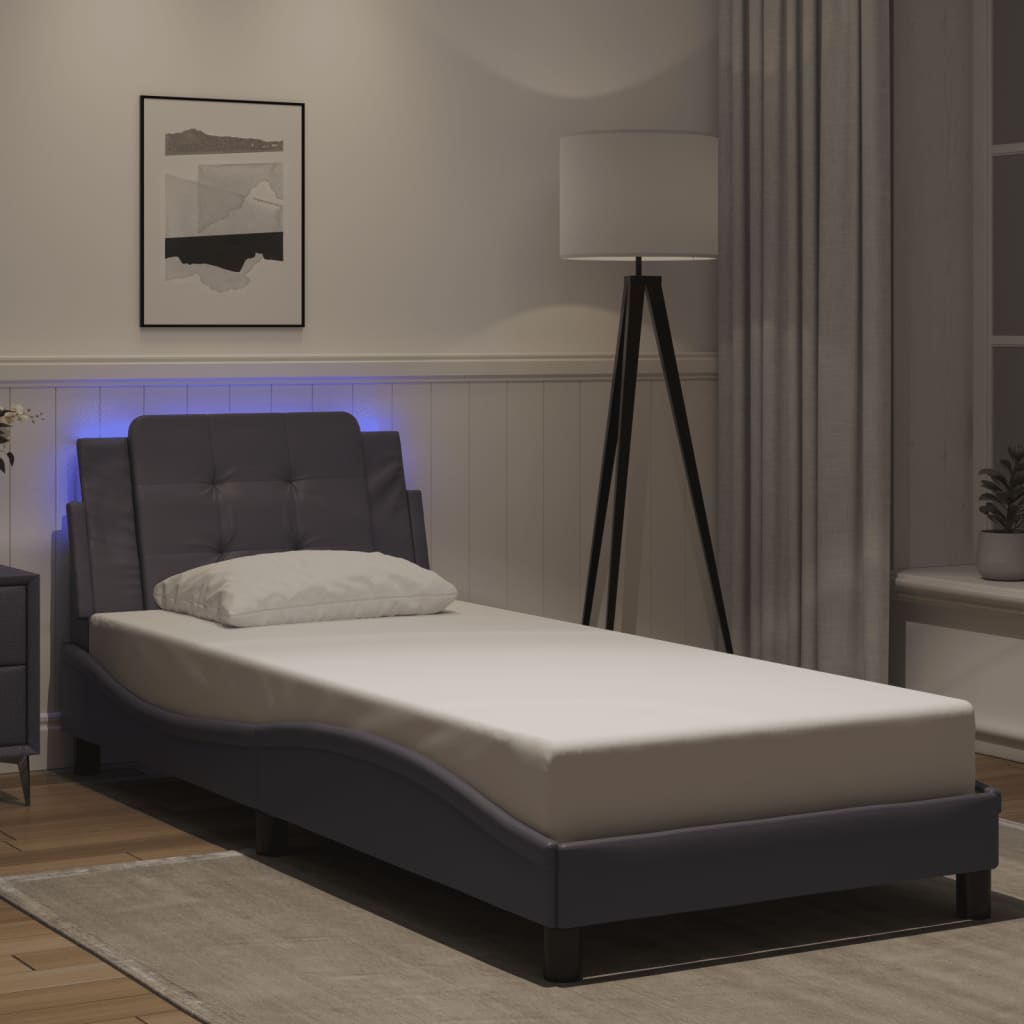 Vidaxl bedframe met led zonder matras zadar grijs 90x200 cm