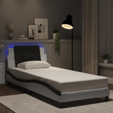 Vidaxl bedframe met led zonder matras zadar wit en zwart 90x200 cm