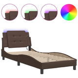 Vidaxl bedframe met led zonder matras zadar bruin 100x200 cm