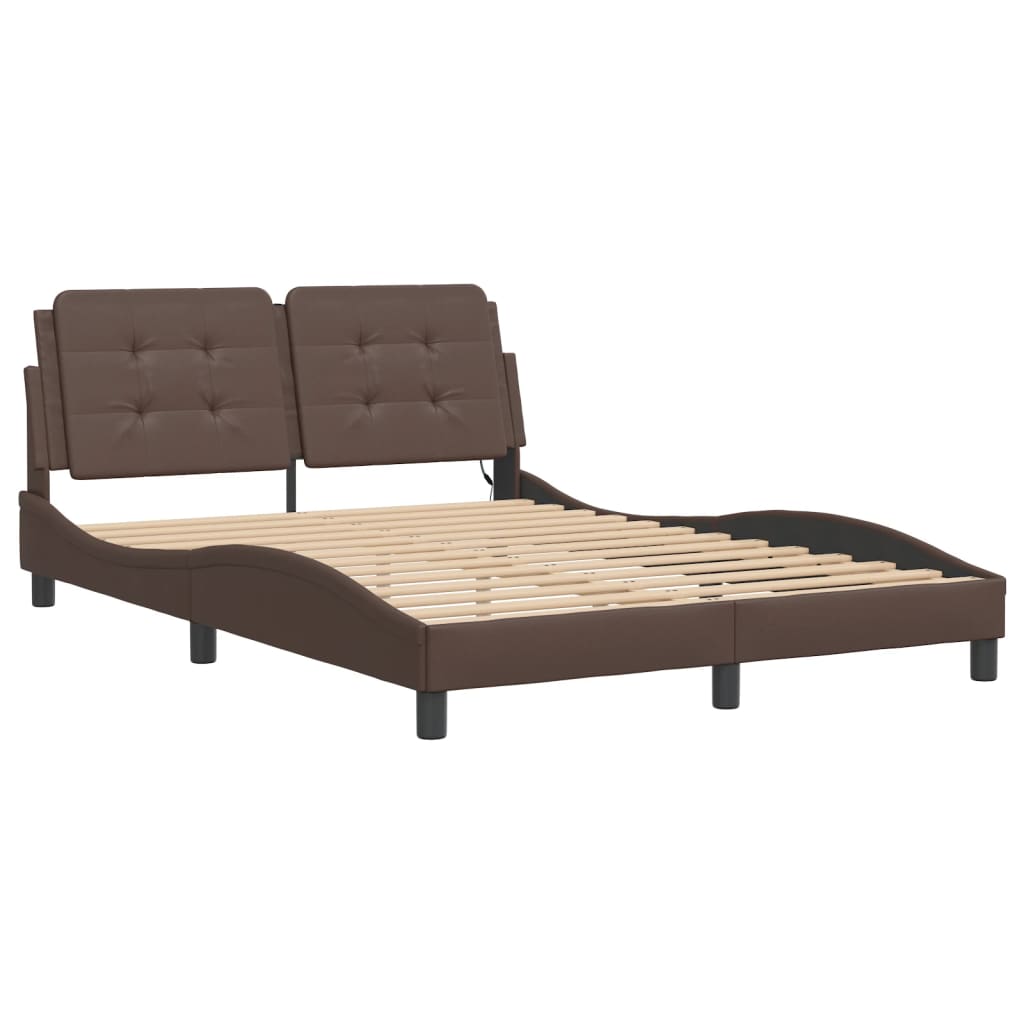 Vidaxl bedframe met led zonder matras zadar bruin 120x200 cm