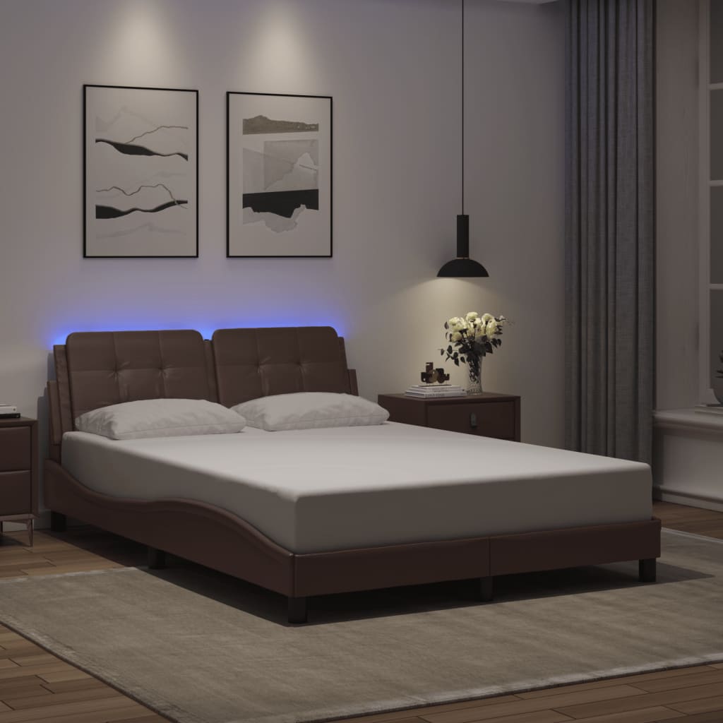 Vidaxl bedframe met led zonder matras zadar grijs 120x200 cm