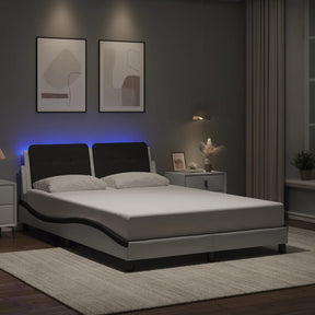 Vidaxl bedframe met led zonder matras zadar wit en zwart 120x200 cm