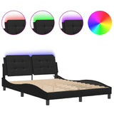 Vidaxl bedframe met led zonder matras zadar zwart 140x190 cm