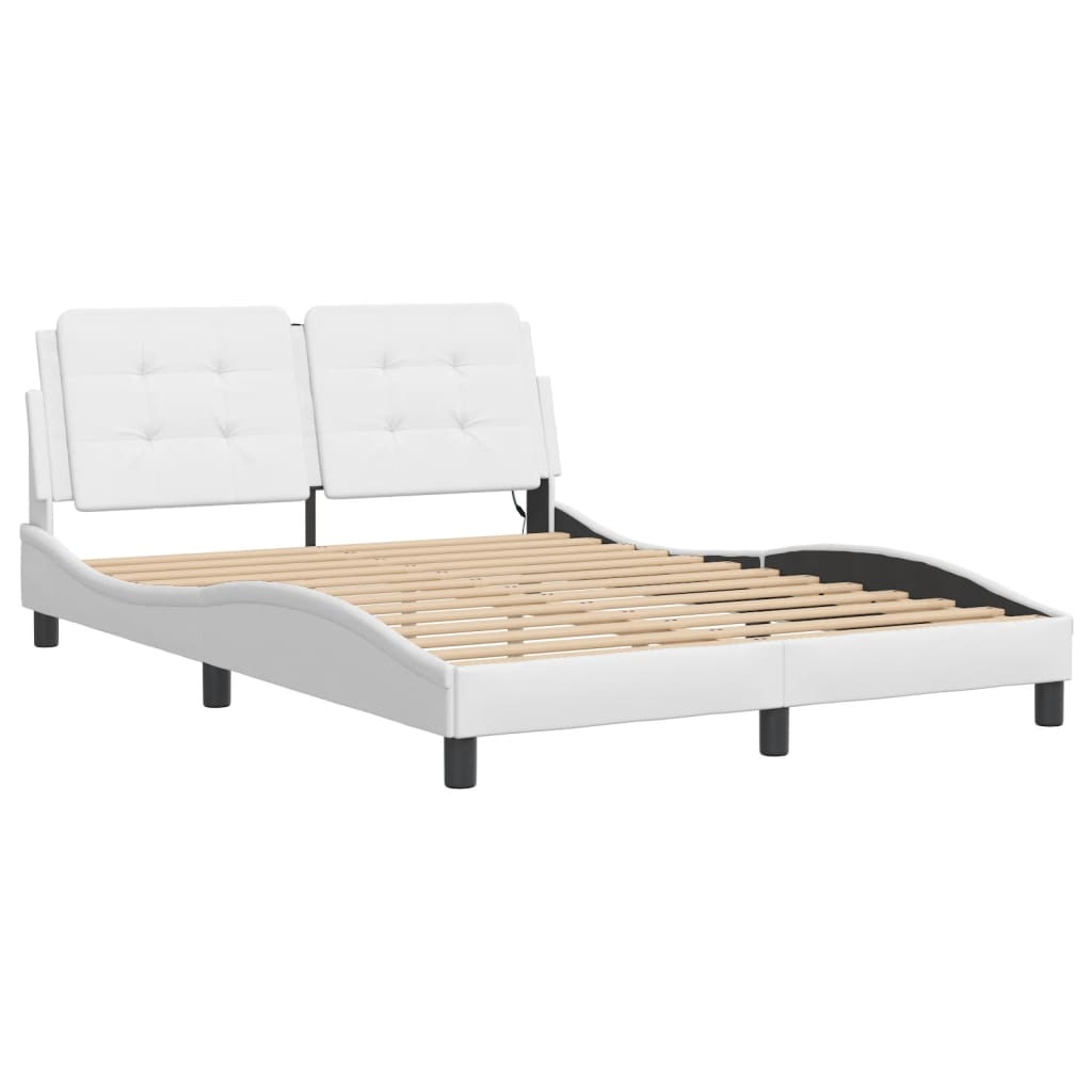 Vidaxl bedframe met led zonder matras zadar wit 140x190 cm