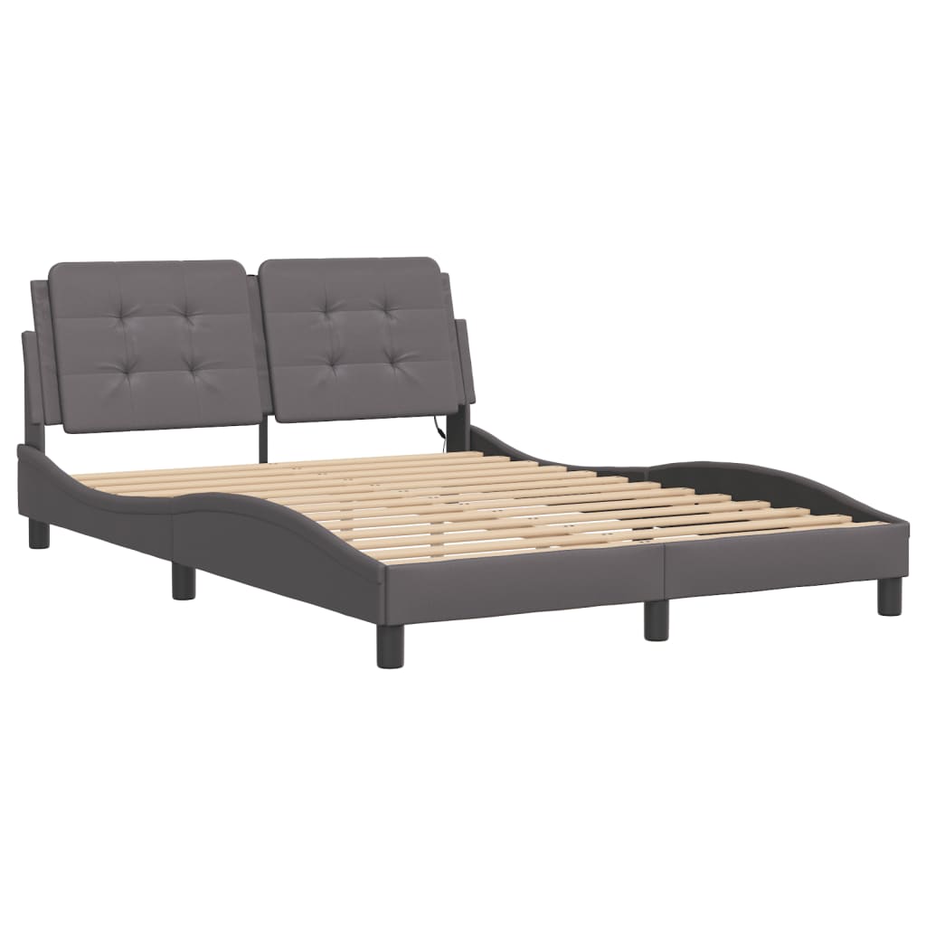 Vidaxl bedframe met led zonder matras zadar grijs 140x200 cm