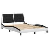 Vidaxl bedframe met led zonder matras zadar wit en zwart 140x200 cm