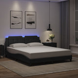 Vidaxl bedframe met led zonder matras zadar zwart 160x200 cm