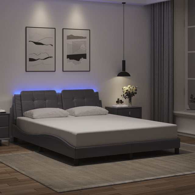 Vidaxl bedframe met led zonder matras zadar grijs 160x200 cm
