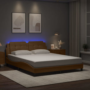 Vidaxl bedframe met led zonder matras zadar cappuccino 160x200 cm