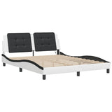 Vidaxl bedframe met led zonder matras zadar wit en zwart 160x200 cm