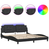 Vidaxl bedframe met led zonder matras zadar zwart 180x200 cm