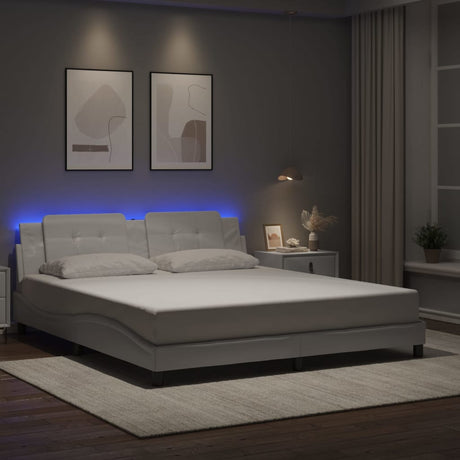 Vidaxl bedframe met led zonder matras zadar wit 180x200 cm
