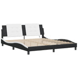 Vidaxl bedframe met led zonder matras zadar zwart en wit 180x200 cm