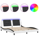 Vidaxl bedframe met led zonder matras zadar wit en zwart 180x200 cm