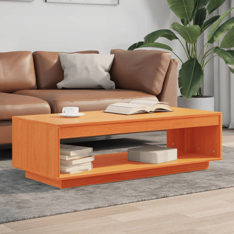 Vidaxl salontafel 110x50x33,5 cm massief grenenhout wasbruin