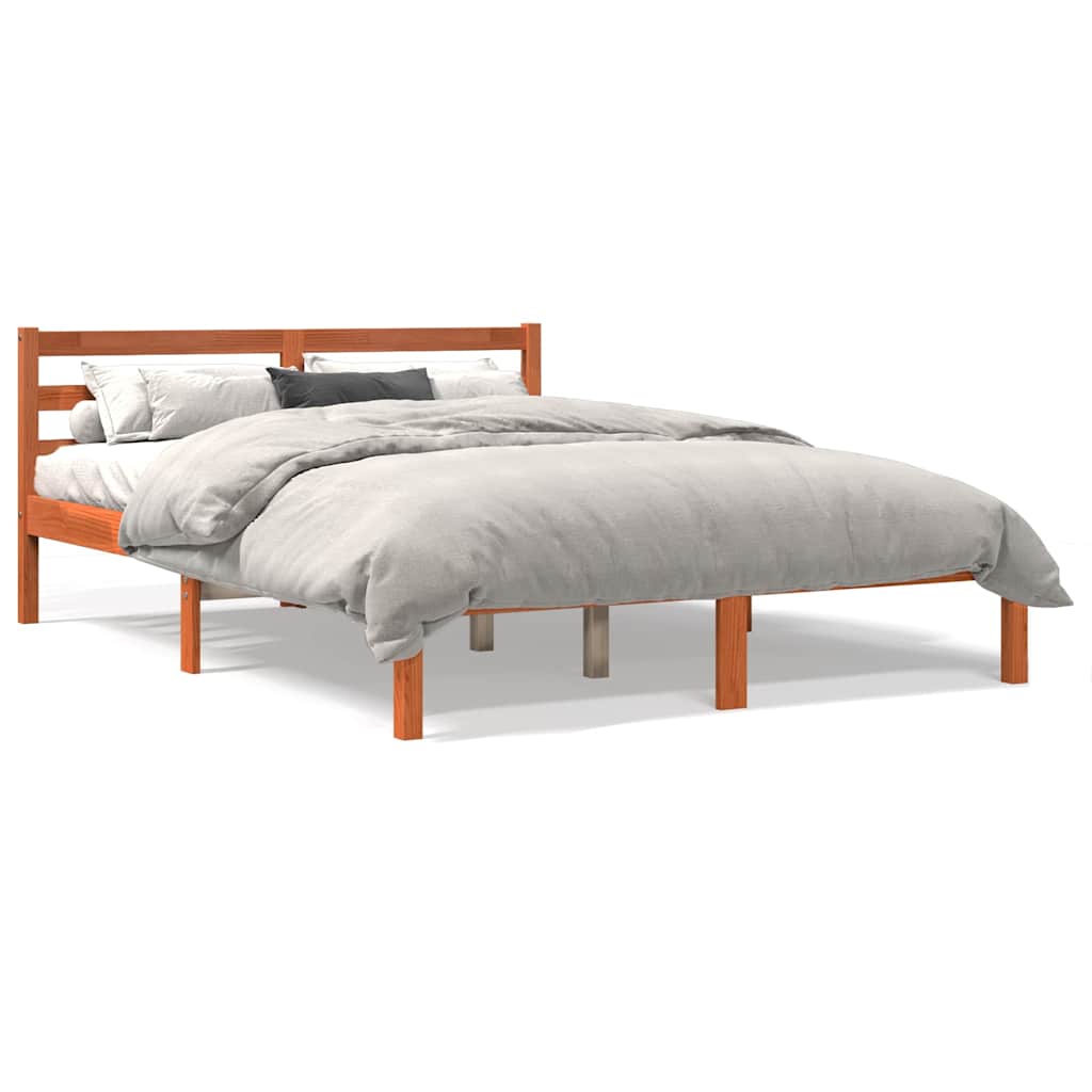 Vidaxl bedframe zonder matras massief grenenhout wasbruin 120x190 cm