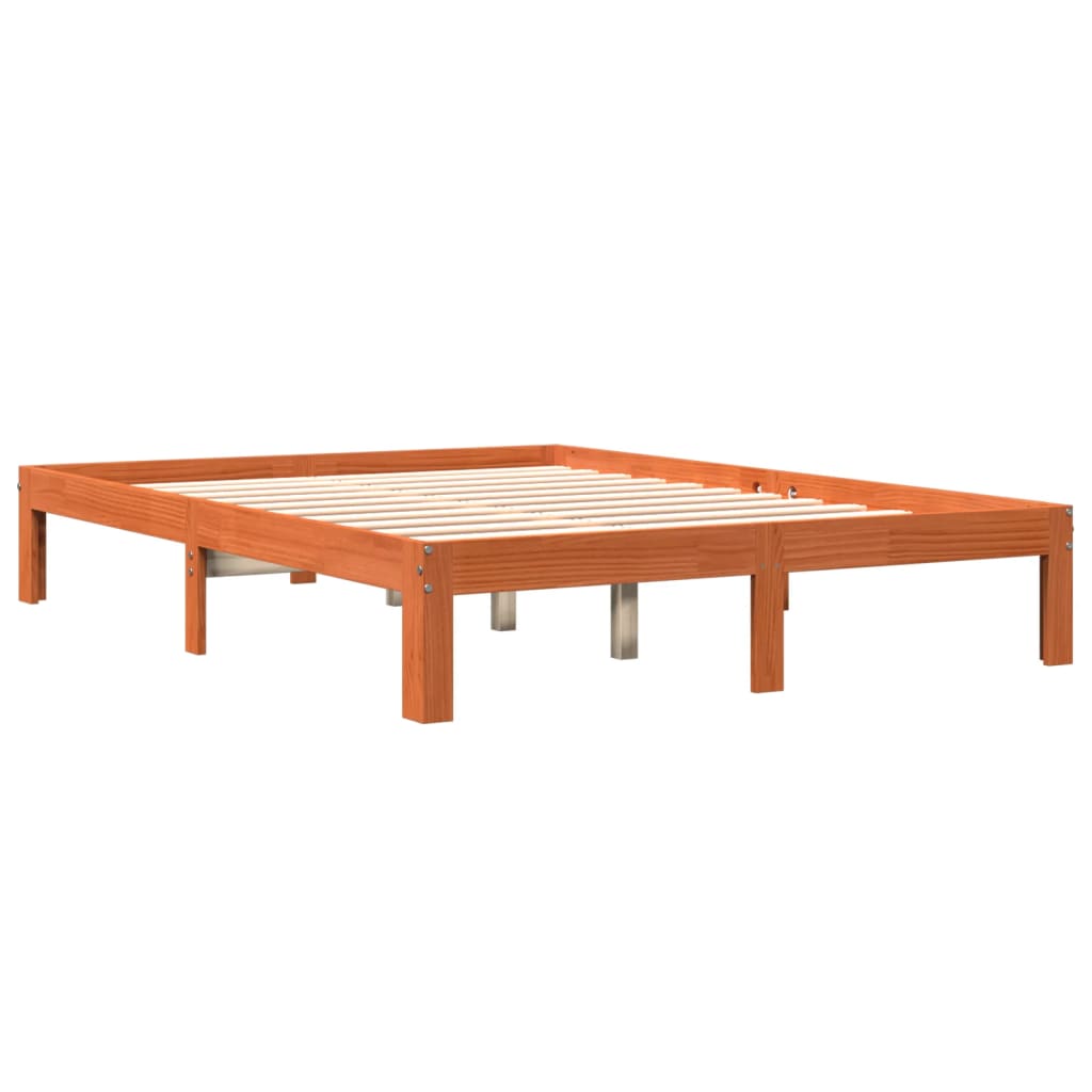 Vidaxl bedframe zonder matras massief grenenhout wasbruin 120x190 cm