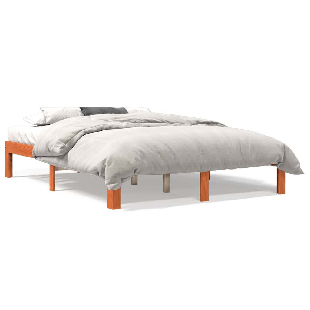 Vidaxl bed met matras massief grenenhout wasbruin 140x190 cm