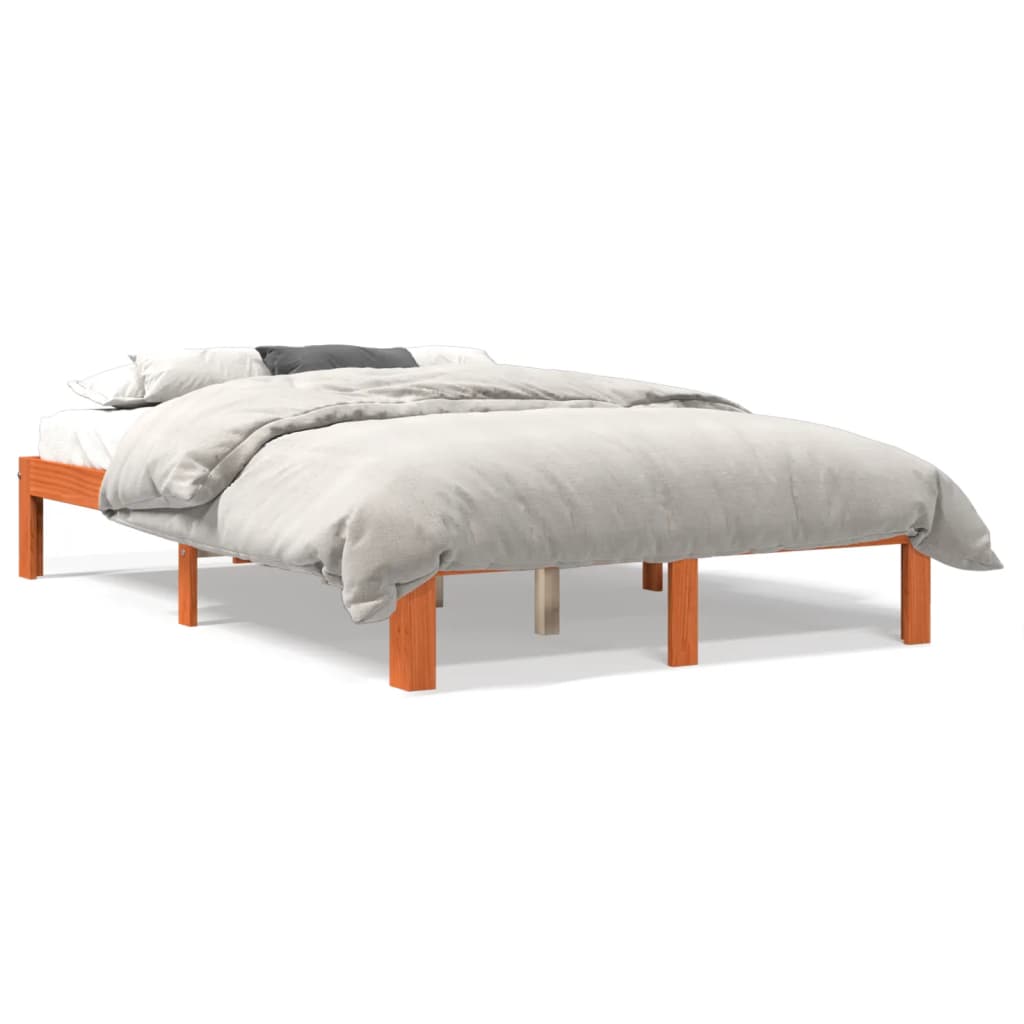Vidaxl bedframe zonder matras massief grenenhout wasbruin 140x200 cm
