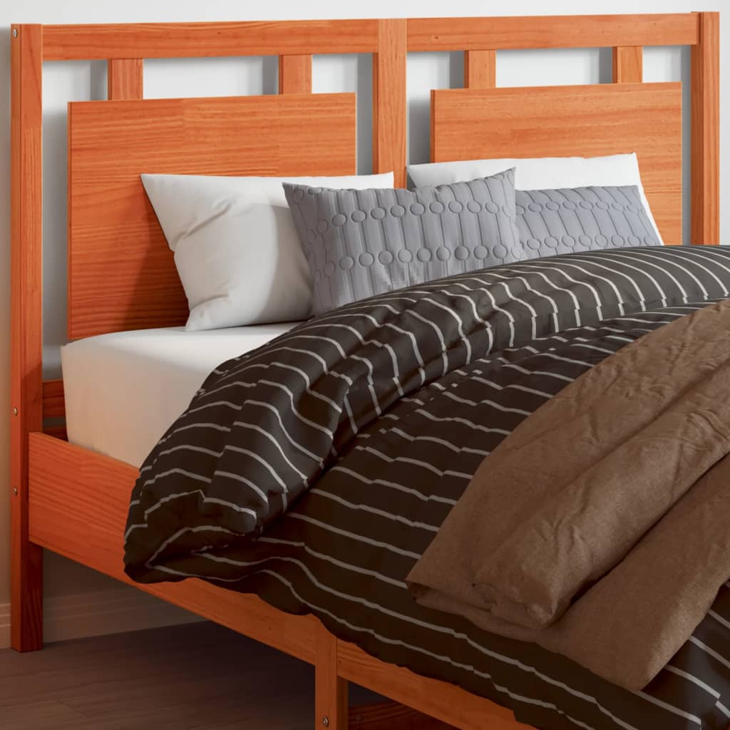 Vidaxl hoofdbord 135 cm massief grenenhout wasbruin