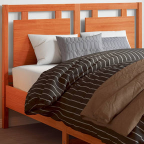 Vidaxl hoofdbord 135 cm massief grenenhout wasbruin