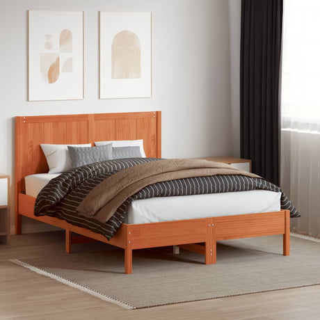 Vidaxl hoofdbord 150 cm massief grenenhout wasbruin