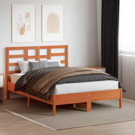 Vidaxl hoofdbord 135 cm massief grenenhout wasbruin