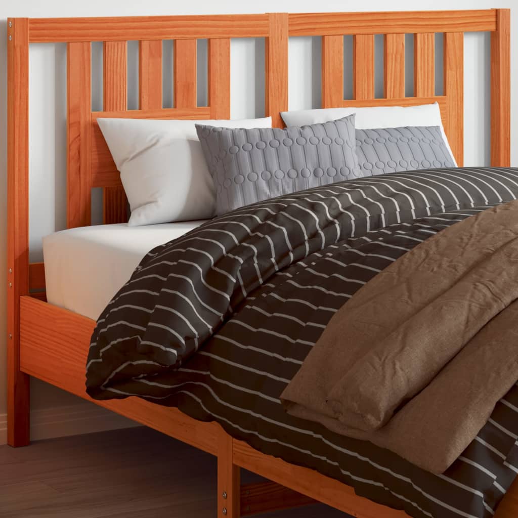 Vidaxl hoofdbord 140 cm massief grenenhout wasbruin