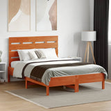 Vidaxl hoofdbord 120 cm massief grenenhout wasbruin