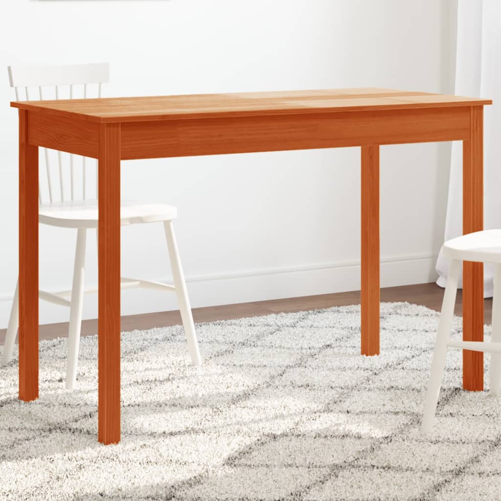 Vidaxl eettafel 110x55x75 cm massief grenenhout wasbruin