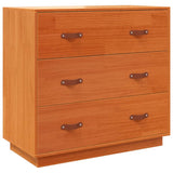 Vidaxl dressoir 80x40x75 cm massief grenenhout wasbruin