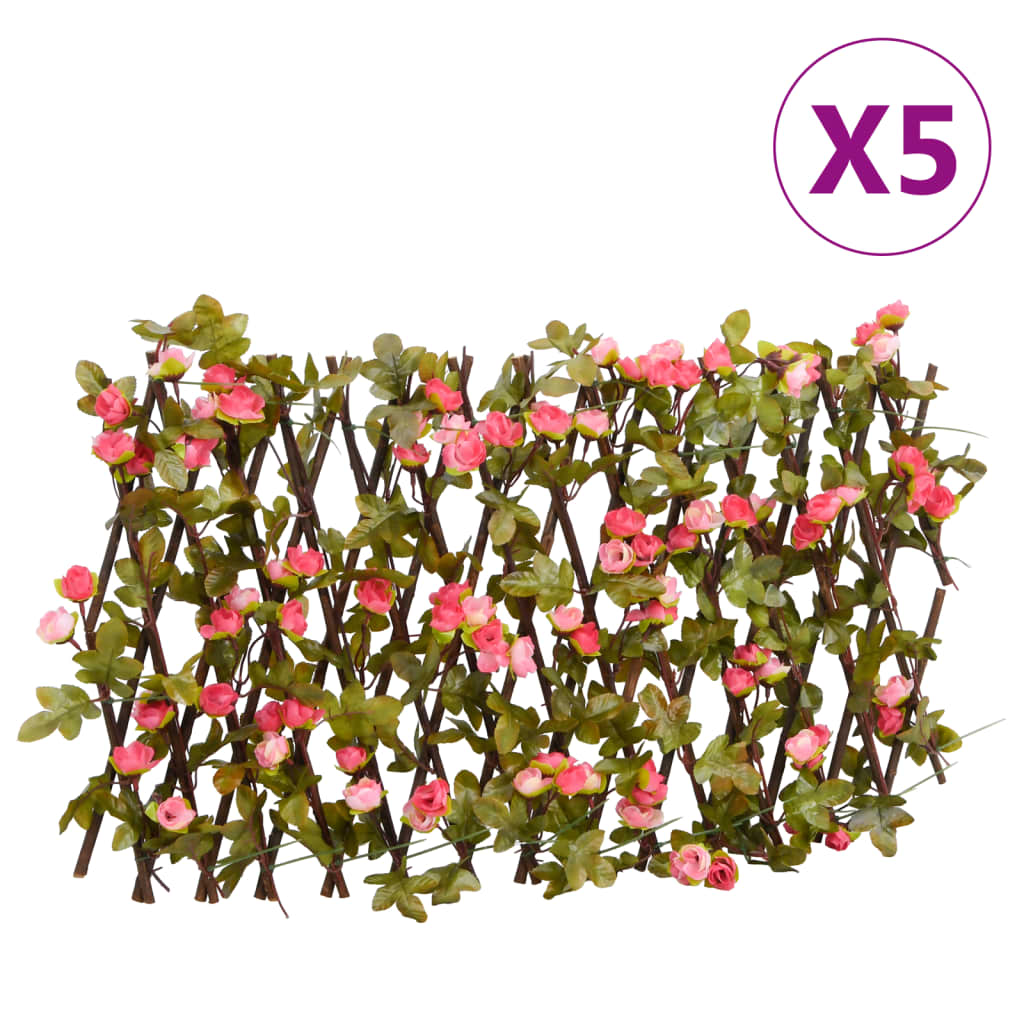 Vidaxl Kunstig plante Ivy Latwerk 5 St ExcuPcidence 180x20 cm mørk rosa