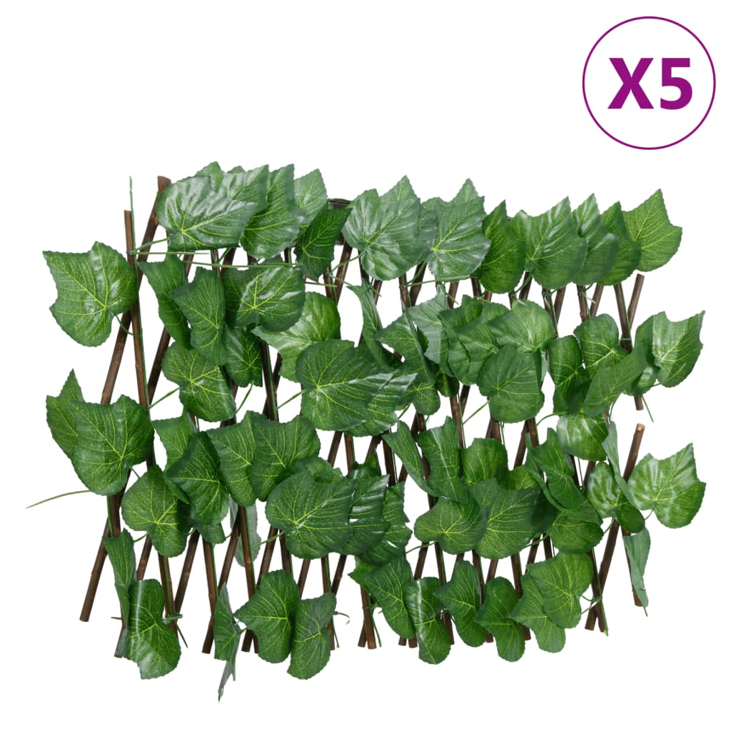 Vidaxl Artificial Plant Grape Leaf Latwerk 5 stk. Udvides 180x20 cm grøn