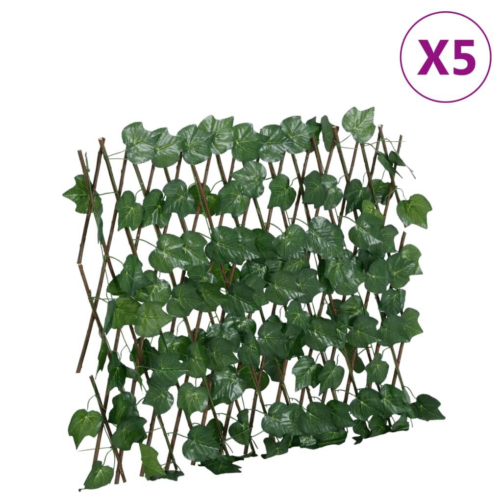 Vidaxl Artificial Plant Grape Leaf på lamellet utdragbart 190x60 cm grönt