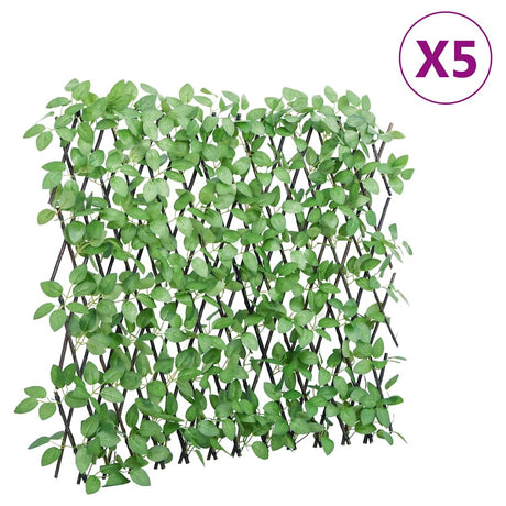 Vidaxl kunstplant klimop op latwerk 5 st uittrekbaar 180x60 cm groen