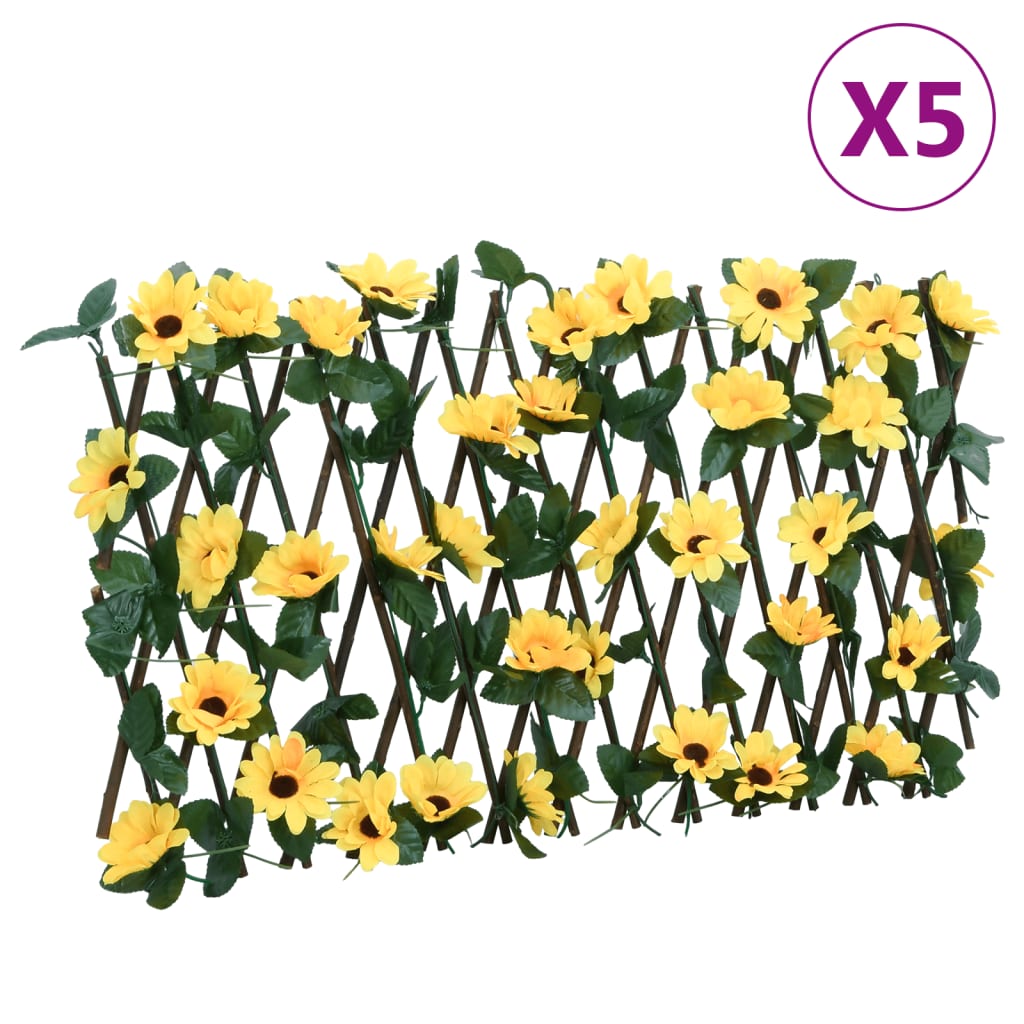 Vidaxl Artificial plant ivy on Latwerk 5 pcs Extendable 180x20 cm yellow