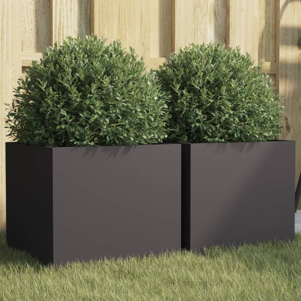 Vidaxl Planters 2 St 32x30x29 cm stål svart