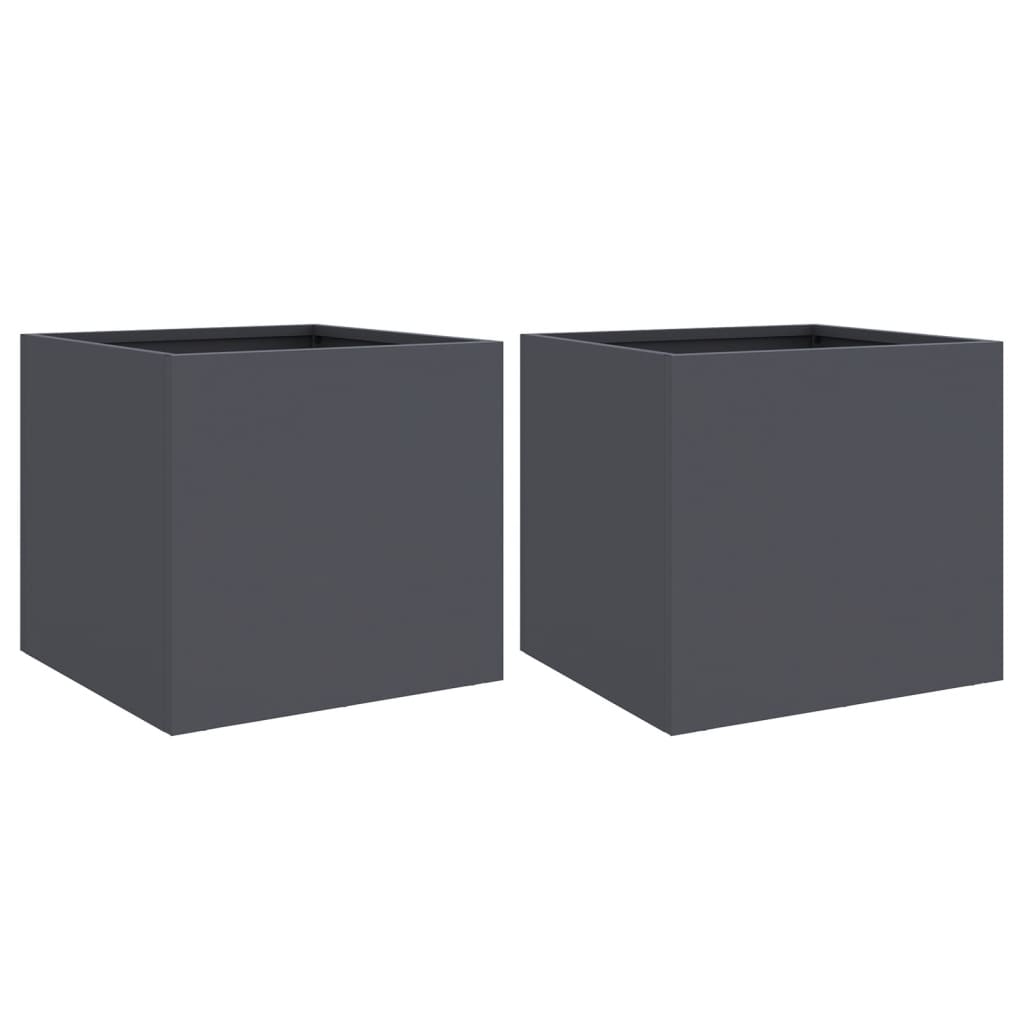 Vidaxl Planters 2 ST 32x30x29 cm stalowy antracyt -