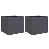 Vidaxl Plators 2 ST 32x30x29 cm Anthracite en acier -colore