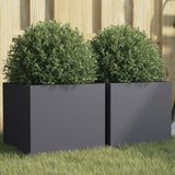 Vidaxl Planters 2 St 32x30x29 cm jekleni antracit -barvan