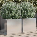 Jardinières vidaxl 2 st 32x30x29 cm en acier inoxydable en argent coloré