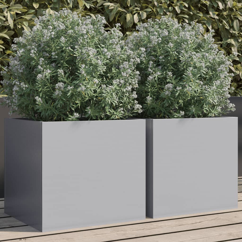 Vidaxl Planters 2 ST 32x30x29 cm ocynkowana stalowa srebrna kolor